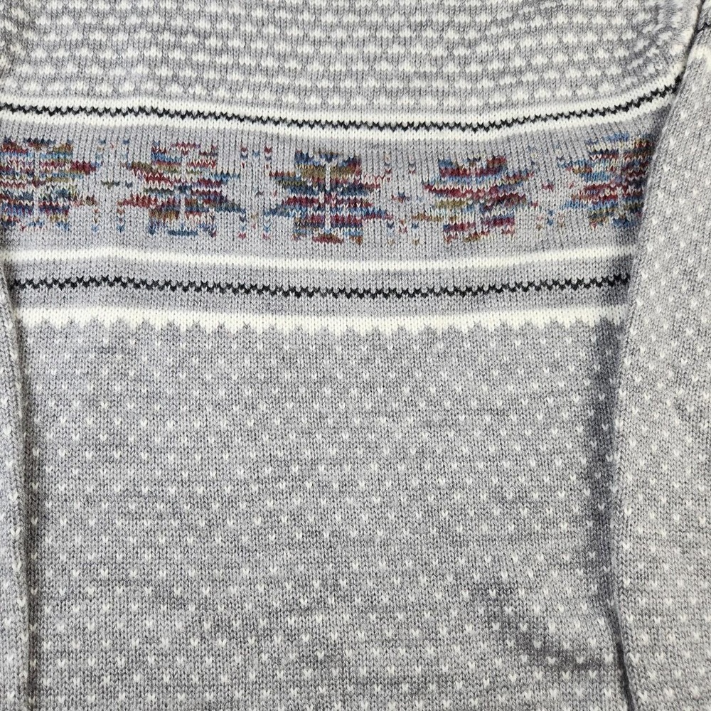 South Channel Vintage 90s Mens Acrylic Sweater Geometric Snowflake Grey Large - Picture 6 of 6